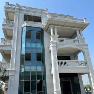 开封 芝麻白花岗岩别墅外墙干挂效果展示