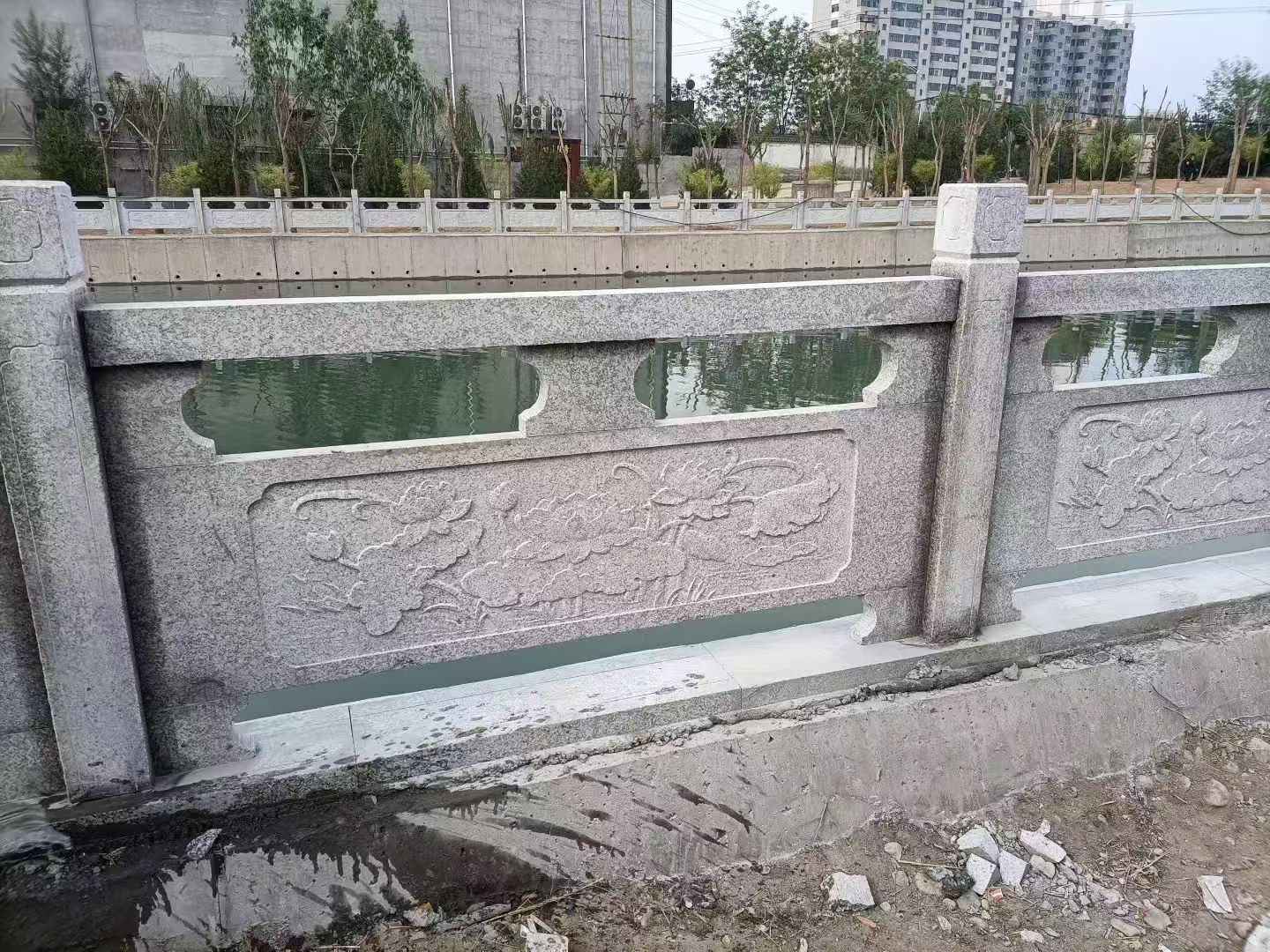 开封 芙蓉白大花桥梁、河道，石材栏杆、围栏、护栏