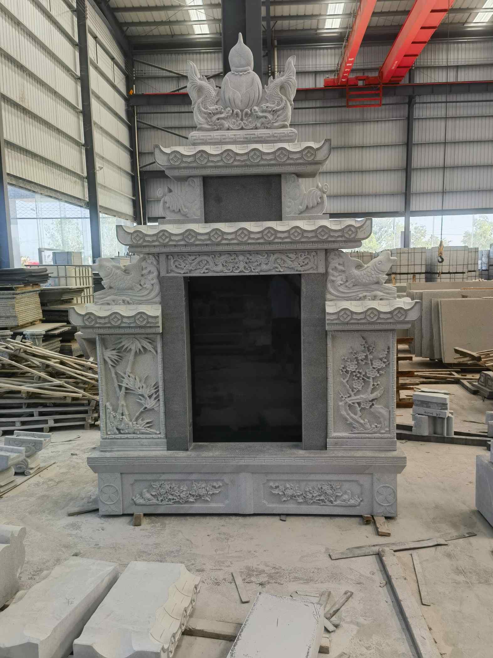 开封 芝麻灰高档墓碑、土墓，一套也支持定做