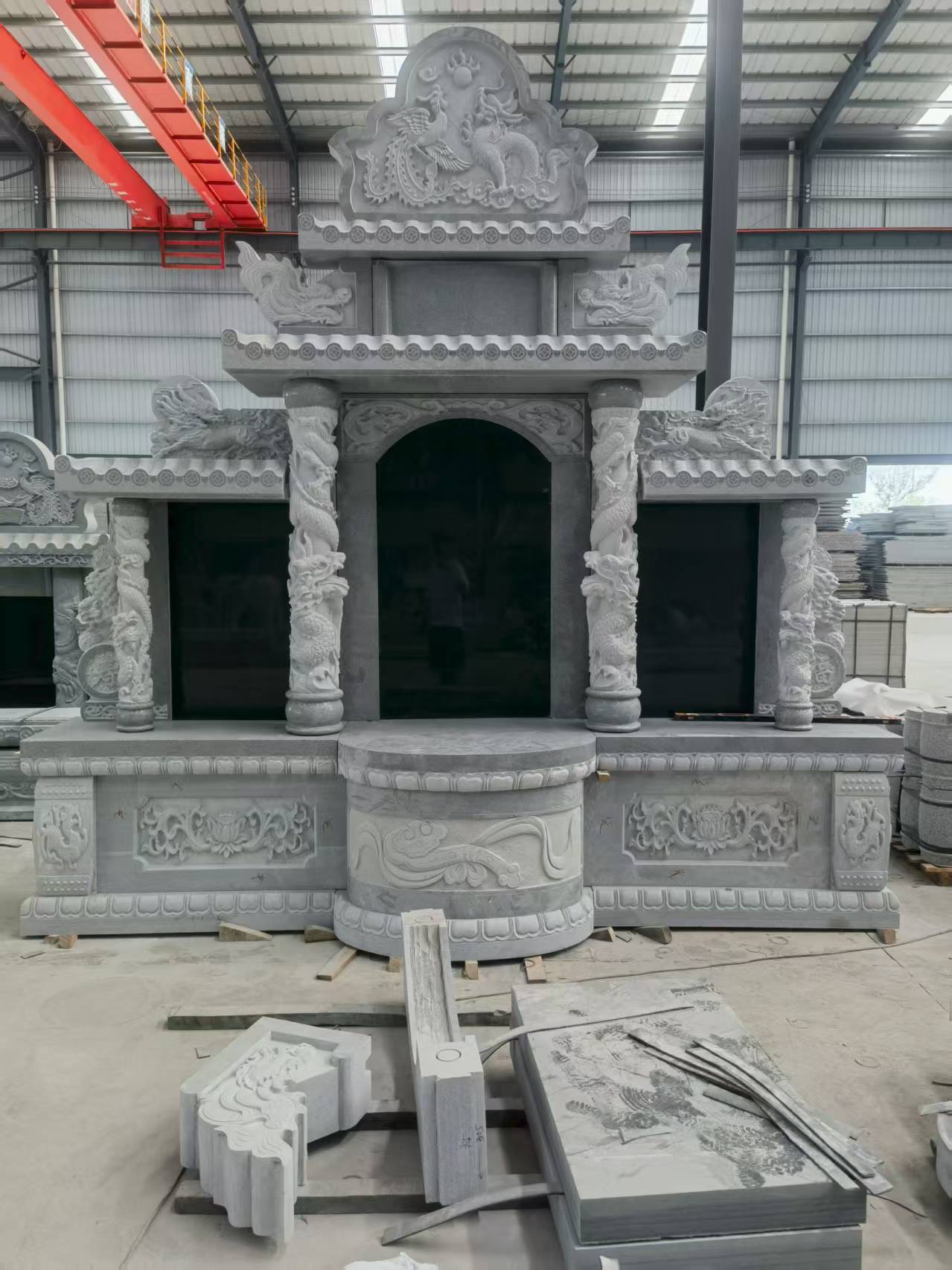 开封 芝麻灰高档墓碑，土墓，可定制