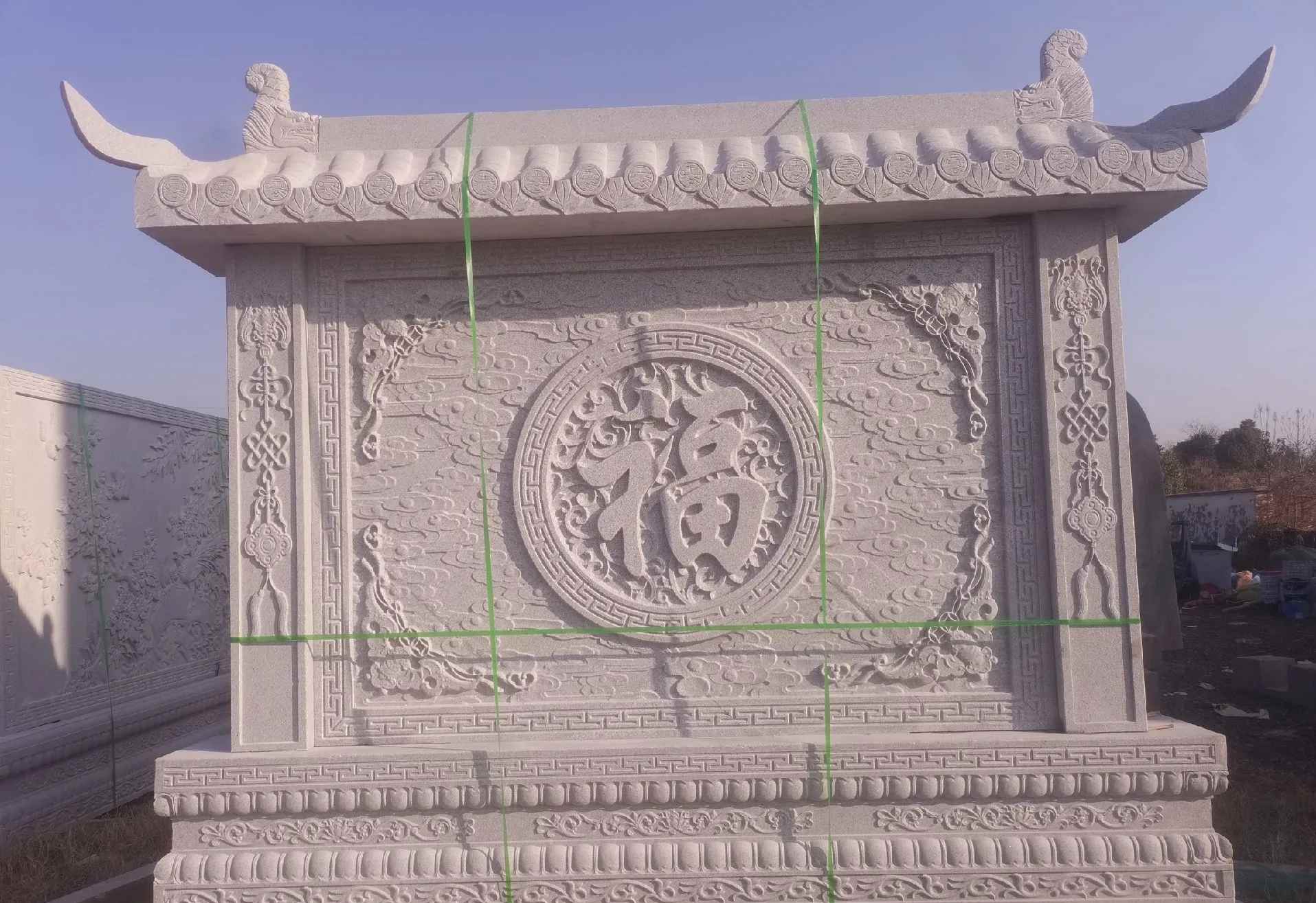 开封 芝麻白花岗岩屏风，照壁，影壁